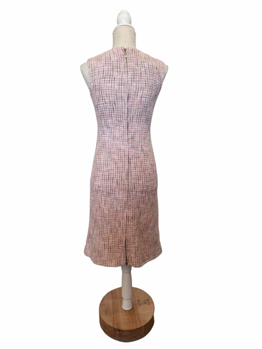 CHANEL Blush Pink Tweed Midi Dress with Front And Back Zip - Picture 5 of 13